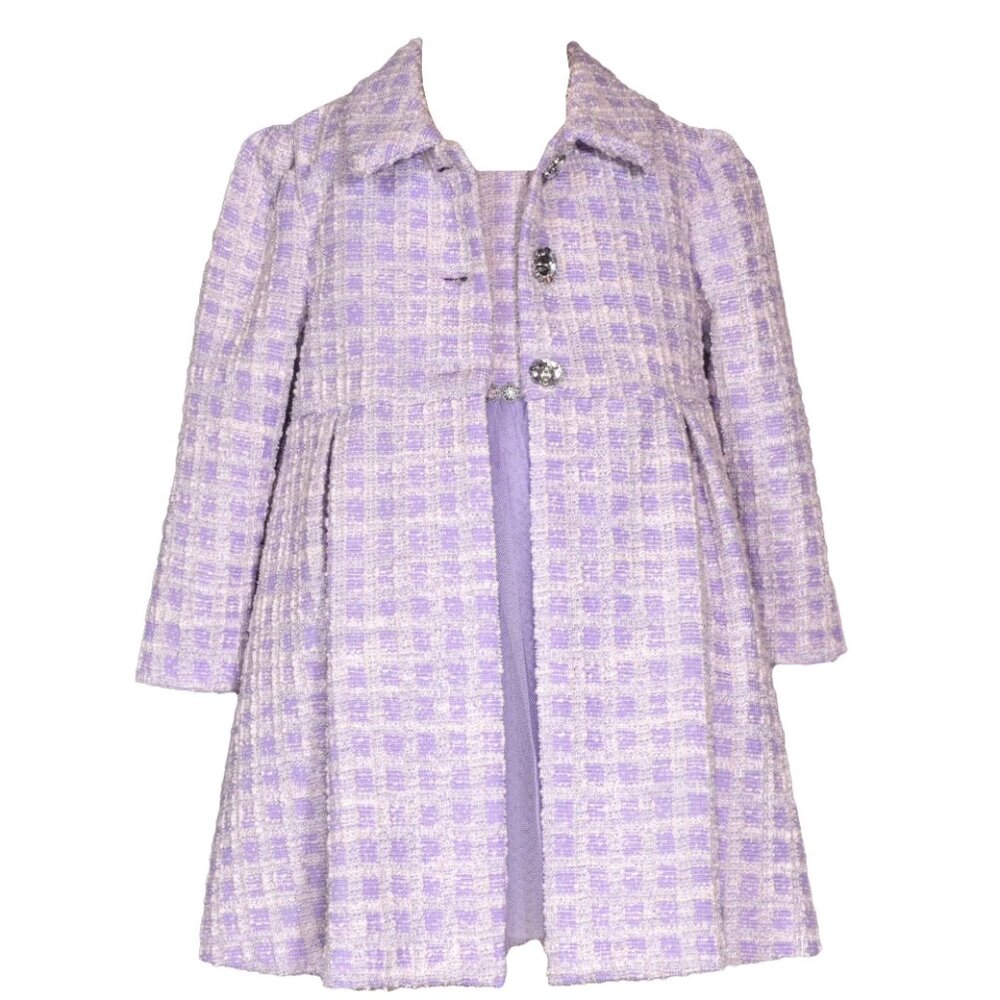 NEW Bonnie Jean Girls 12M-6X Special Occasion Dress Coat Set